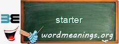 WordMeaning blackboard for starter